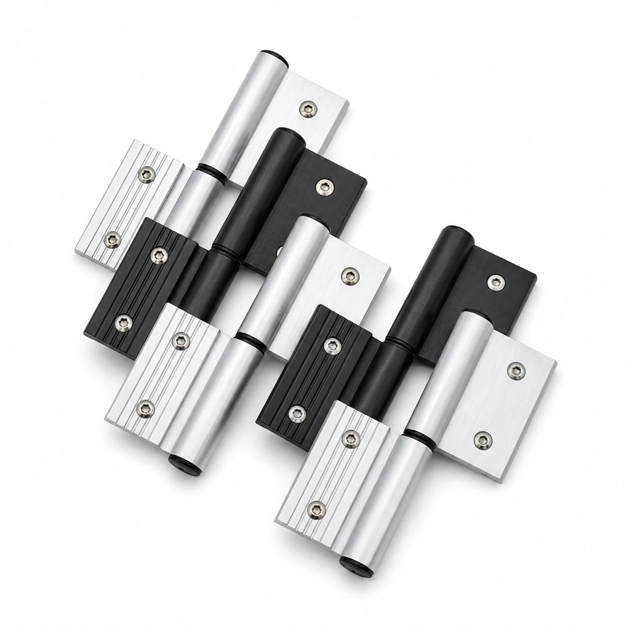 Kit Dobradiça de Encaixe Linha 30 DOB-751 para Alumínio | 100 Peças — 50 Brancas e 50 Pretas - Imagem 1