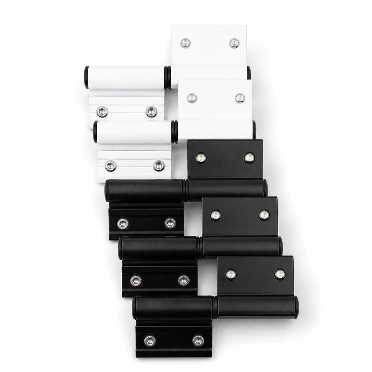 Kit Dobradiça de Encaixe Suprema DOB-840 para Alumínio | 100 Peças — 50 Brancas e 50 Pretas - Imagem 1