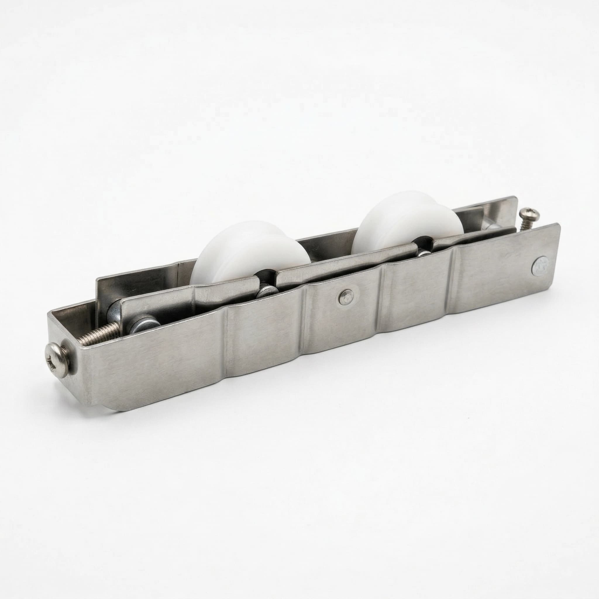 Roldana Inox Dupla Gold RG-R200 para Trilho Redondo - 200kg por Folha (Atacado)