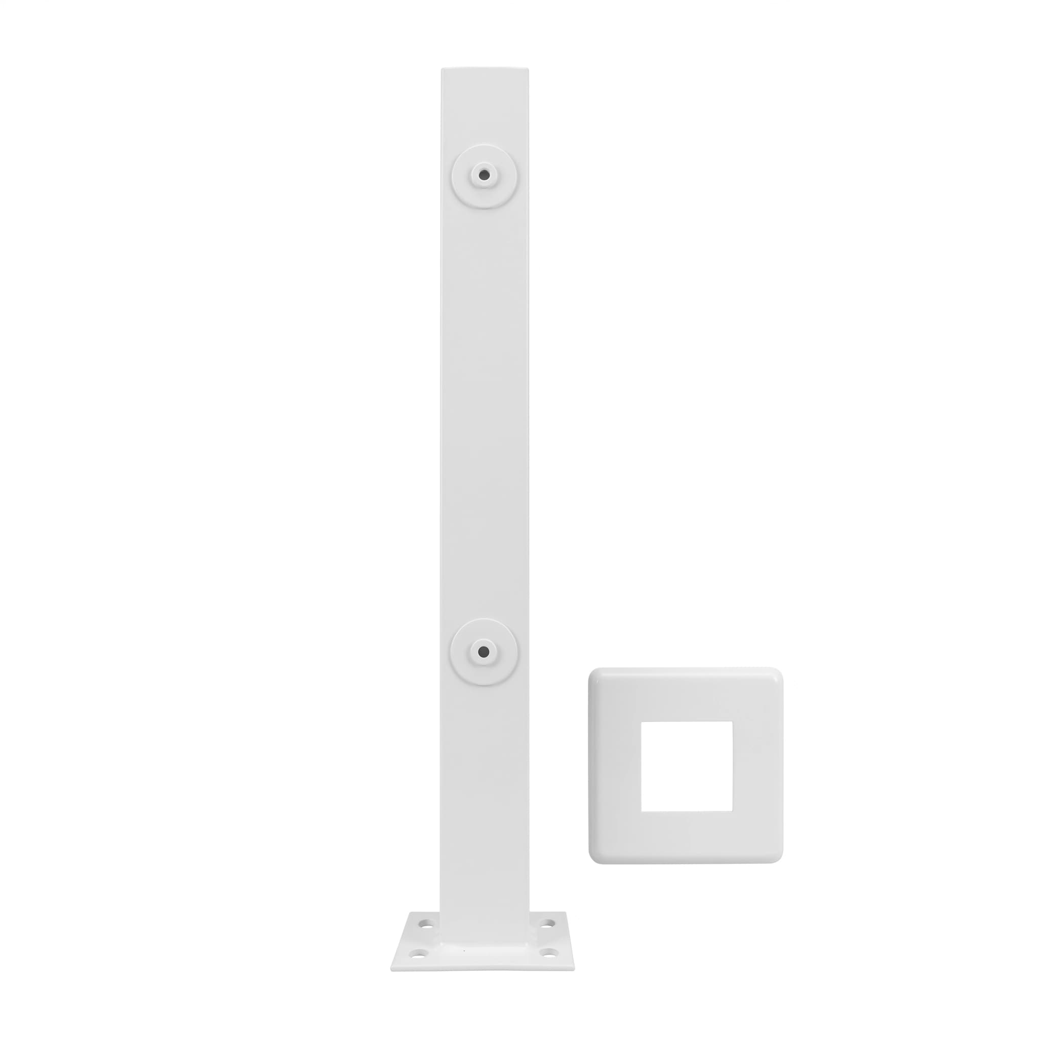 Torre Inox 400mm Quadrada 2 Furos para Guarda-Corpo e Vidro (Atacado) - Miniatura 5