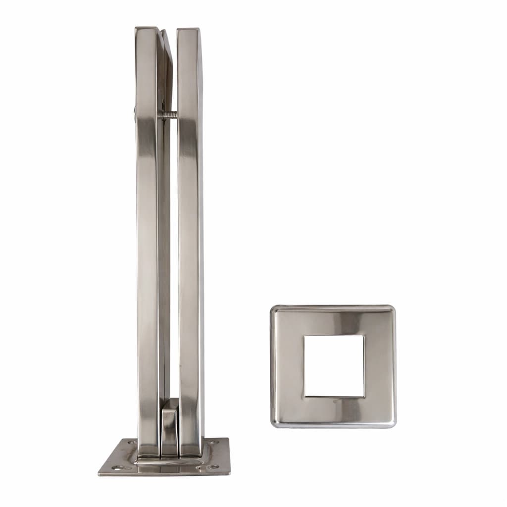 Torre Inox 300mm Quadrada 1 Furo para Guarda-Corpo e Vidro (Atacado) - Miniatura 3